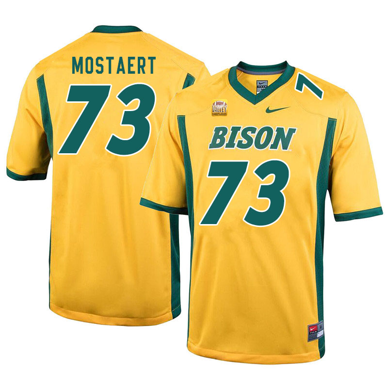 Men #73 Eli Mostaert North Dakota State Bison College Football Jerseys Sale-Yellow